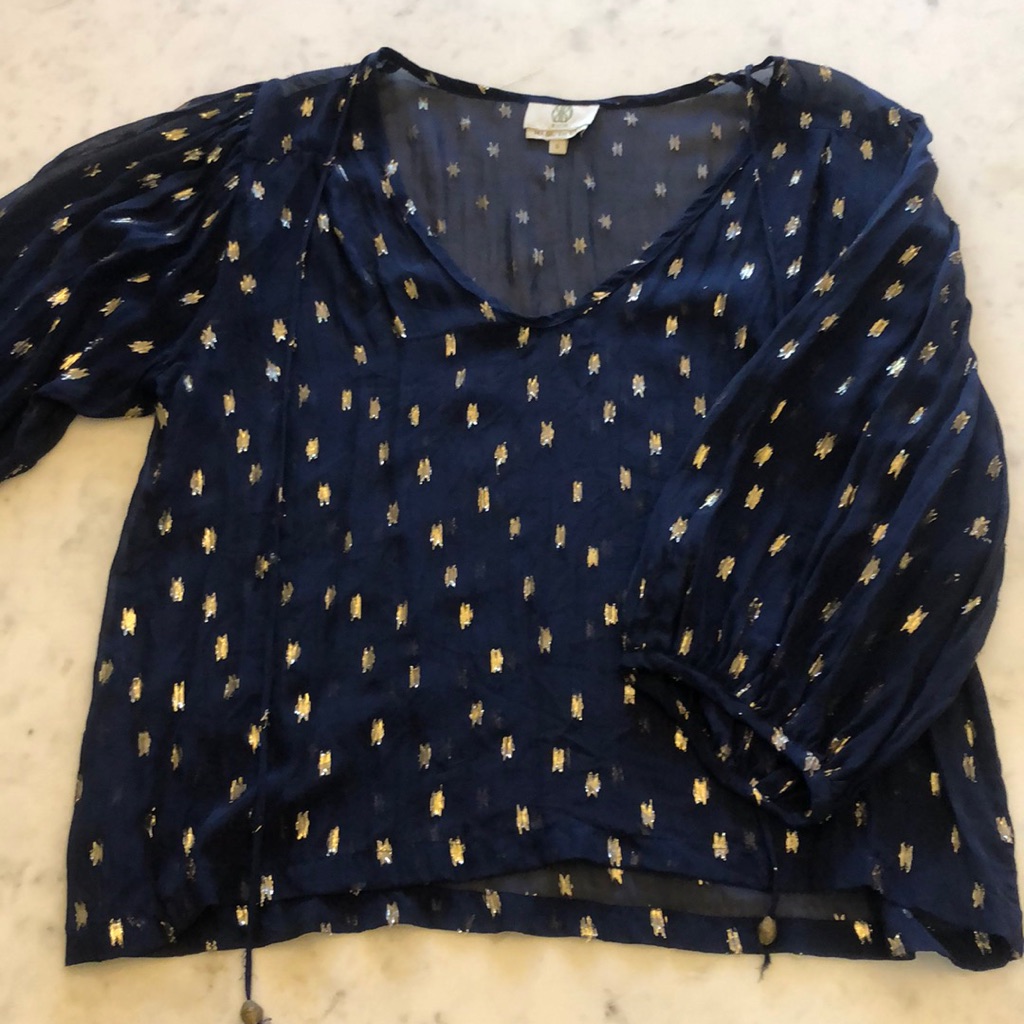 Koch Navy Silk Blouse